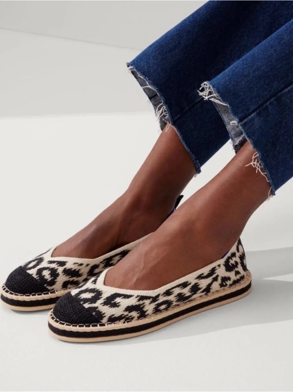 NWOT Rothy's The Espadrilles Sandy Cat Leopard print, size 9